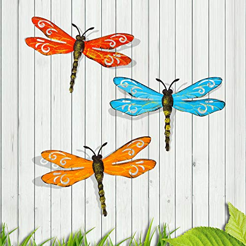 Metal Dragonfly Wall Decor Set for Home & Garden
