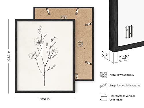 Botanical Grey Floral Wall Art Set of 4