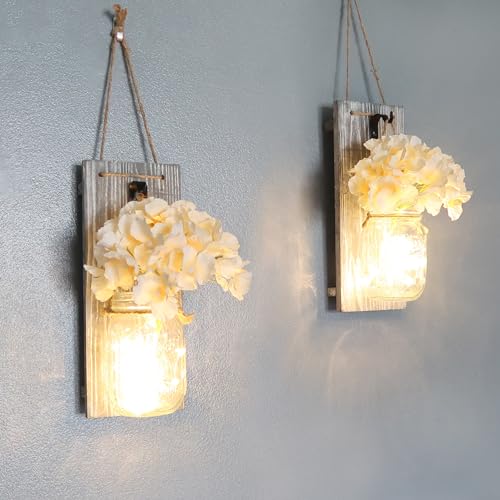 Rustic LED Wall Art Decor Set of 2