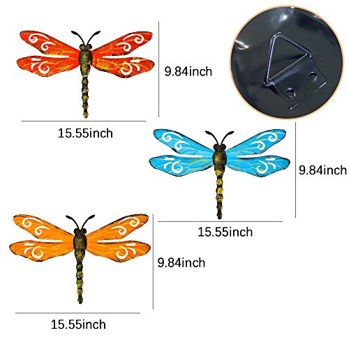 Metal Dragonfly Wall Decor Set for Home & Garden