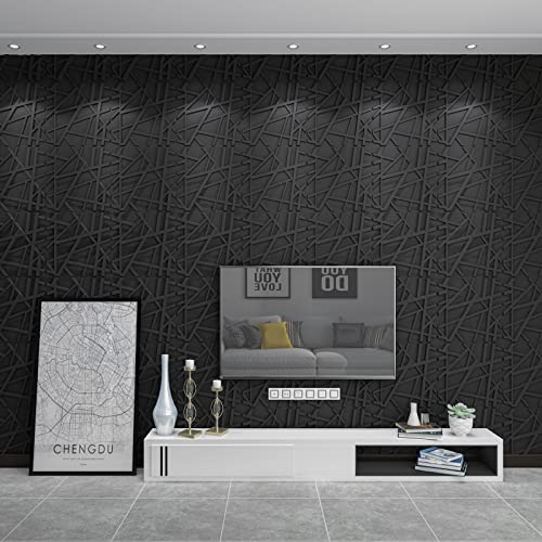 Black 3D Wall Panels for Bedroom Decor - 12 Pack