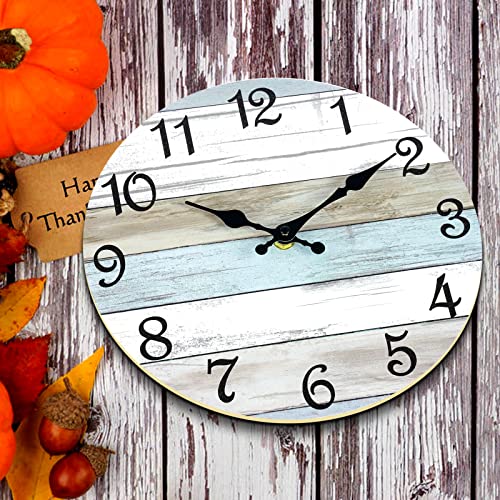 Rustic Coastal Silent Wall Clock - 10 Inch