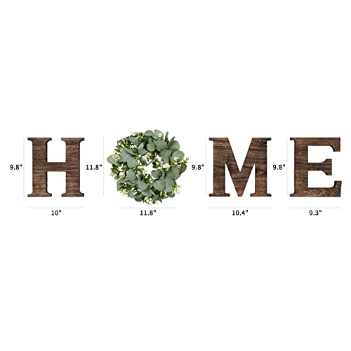 Farmhouse Wooden Wall Sign with Eucalyptus Decor