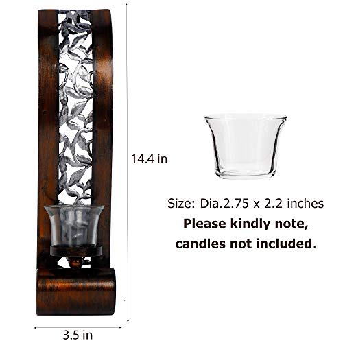 Antique Bronze Wall Sconce Candle Holders Set