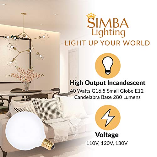 Simba Lighting G16.5 Frosted Globe Bulb Pack