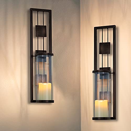 Set of 2 Metal Wall Sconce Candle Holders