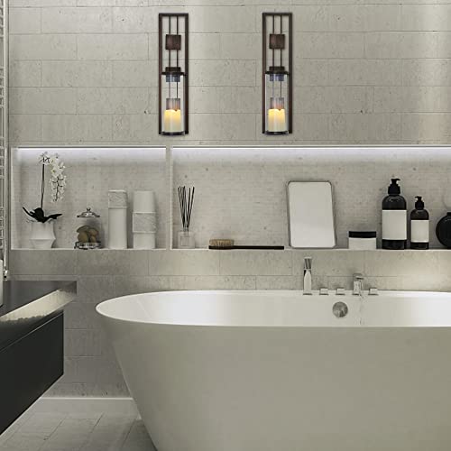 Set of 2 Metal Wall Sconce Candle Holders