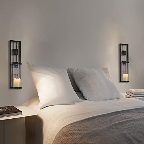 Set of 2 Metal Wall Sconce Candle Holders