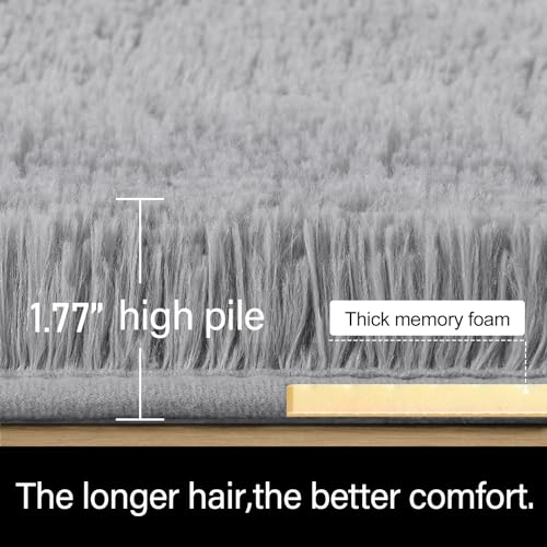 Ultra Soft Gray Area Rug for Kids' Bedrooms