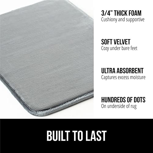 Soft Velvet Memory Foam Bath Rug - Graphite Gray