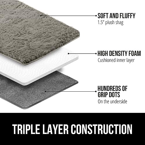 Fluffy Steel Gray Faux Fur Area Rug 5x7 FT