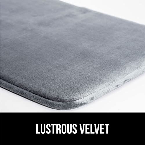 Soft Velvet Memory Foam Bath Rug - Graphite Gray