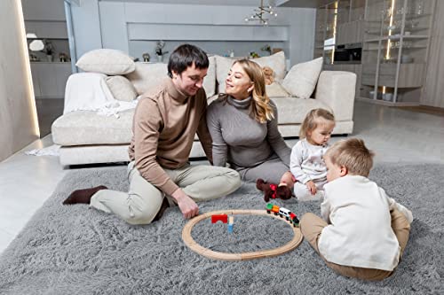 Ultra Soft Gray Area Rug for Kids' Bedrooms