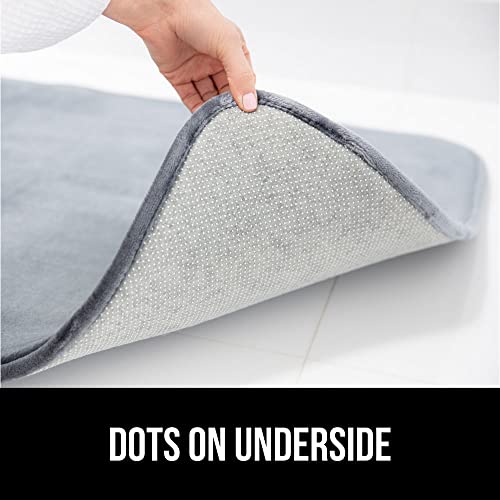 Soft Velvet Memory Foam Bath Rug - Graphite Gray