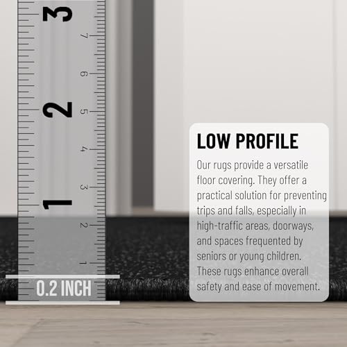 Modern Black Non-Slip 2x6 Runner Rug