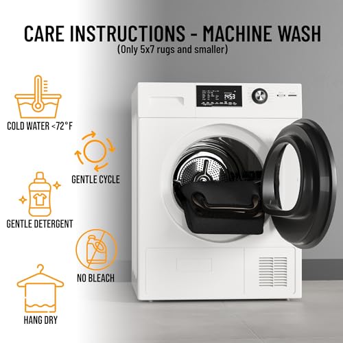 Modern Black Non-Slip 2x6 Runner Rug