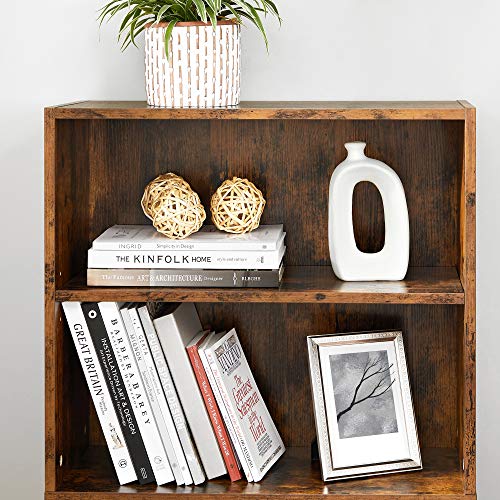 Rustic Brown 5-Tier Open Bookshelf Unit
