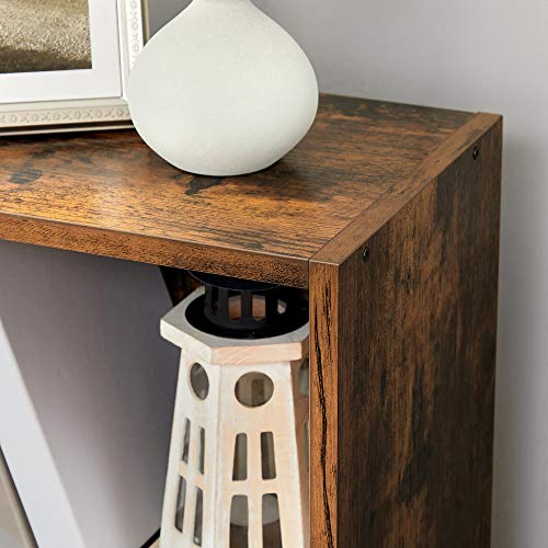 Rustic Brown 5-Tier Open Bookshelf Unit