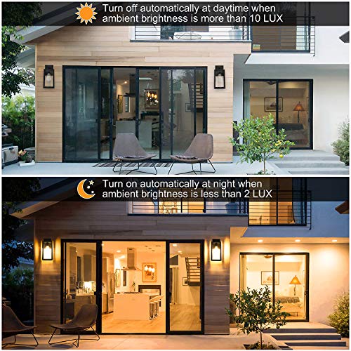 Dusk to Dawn Waterproof Wall Lantern for Outdoors