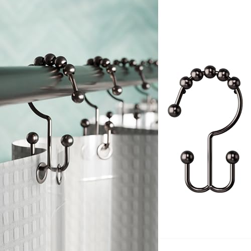 Rust-Resistant Decorative Shower Curtain Hooks - Set of 12
