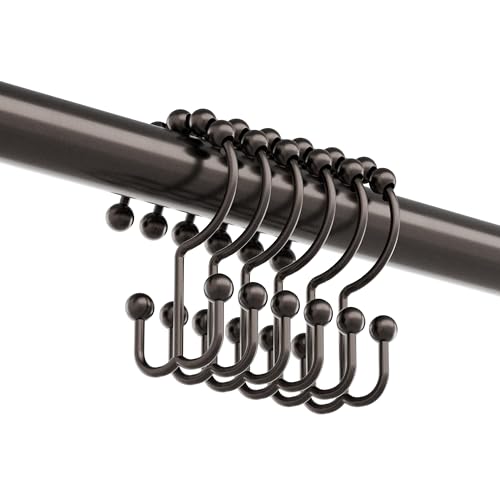 Rust-Resistant Decorative Shower Curtain Hooks - Set of 12