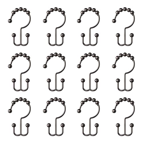 Rust-Resistant Decorative Shower Curtain Hooks - Set of 12