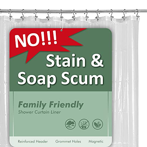 Premium Clear PEVA Shower Curtain Liner with Magnets