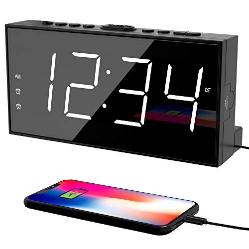 Loud LED Alarm Clock with USB Charging Port