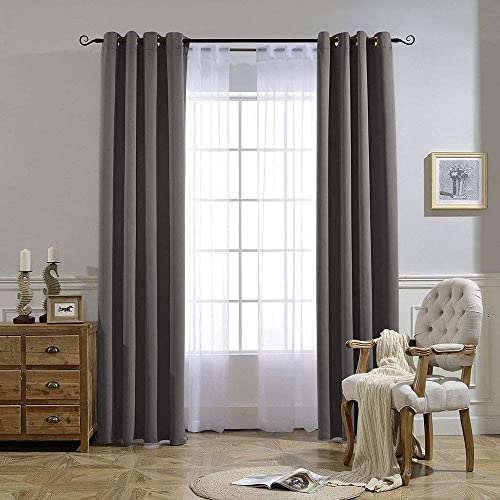 Gray Blackout Curtains - 2 Panels, 84 Inch