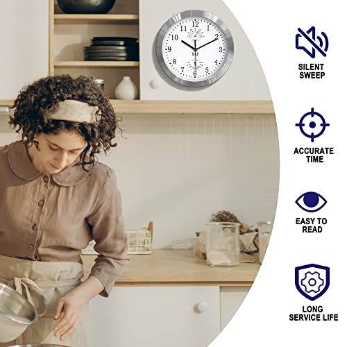 Elegant 10-Inch Silent Wall Clock in White