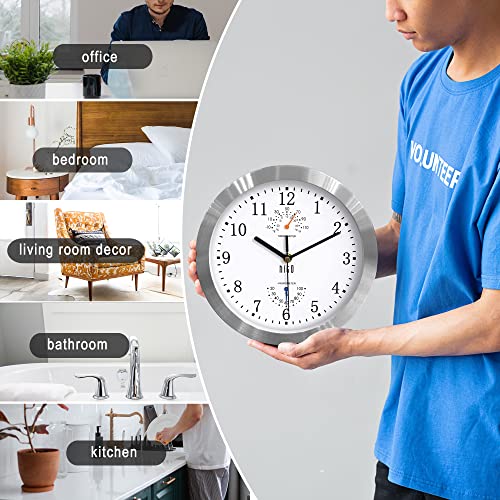 Elegant 10-Inch Silent Wall Clock in White