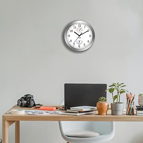 Elegant 10-Inch Silent Wall Clock in White