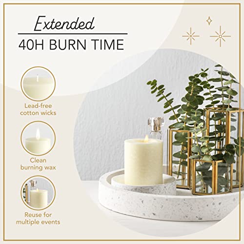 Ivory Unscented Pillar Candles - 3 Pack