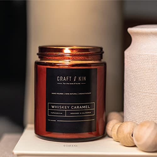 Whiskey Caramel Scented Candle for Rustic Decor