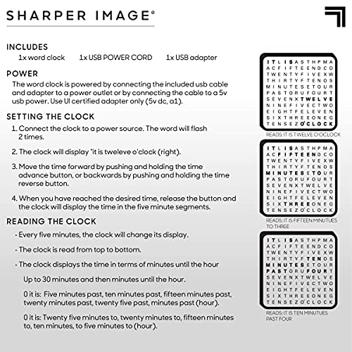 Sharper Image® LED Word Clock - Modern Design