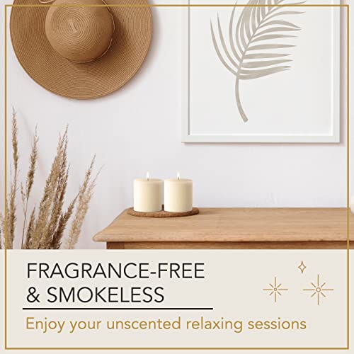 Ivory Unscented Pillar Candles - 3 Pack