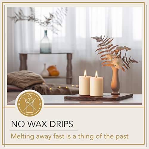 Ivory Unscented Pillar Candles - 3 Pack