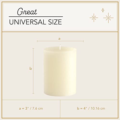 Ivory Unscented Pillar Candles - 3 Pack