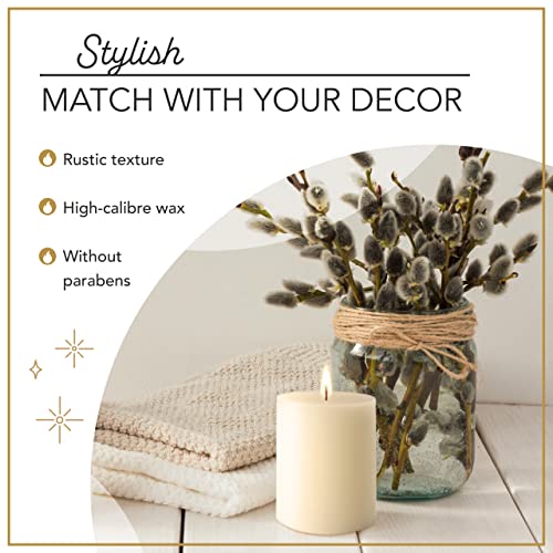 Ivory Unscented Pillar Candles - 3 Pack