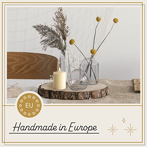 Ivory Unscented Pillar Candles - 3 Pack