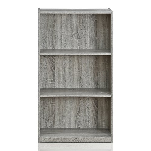 Furinno 3-Tier Bookcase in French Oak Grey