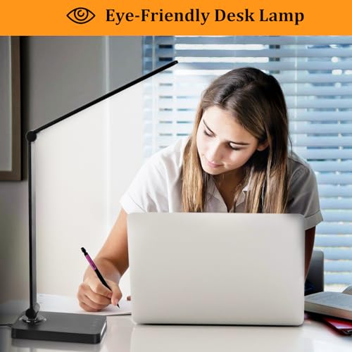 Touch LED Desk Lamp with USB Ports and Night Light
