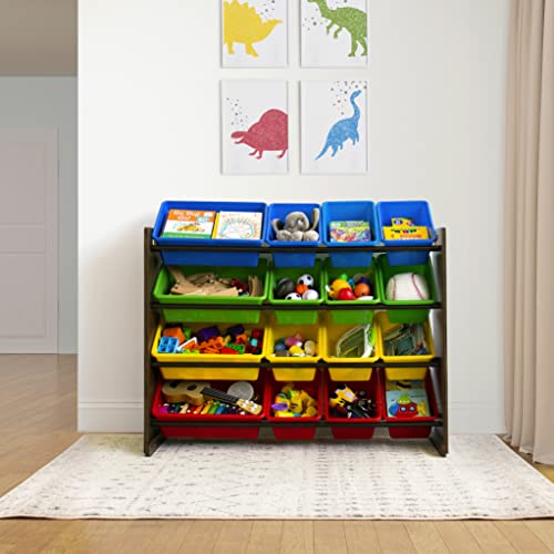 Walnut Toy Storage Organizer for Toddlers