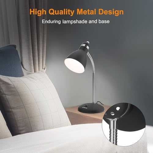 Matte Black Flexible Goose Neck Desk Lamp
