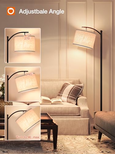 Addlon 3-Color Floor Lamp with Linen Shade