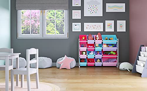 Extra-Large Toy Organizer with Colorful Storage Bins