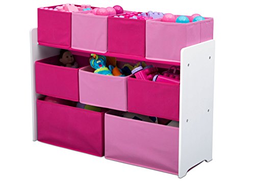 Delta Children Deluxe Multi-Bin Toy Organizer - White/Pink
