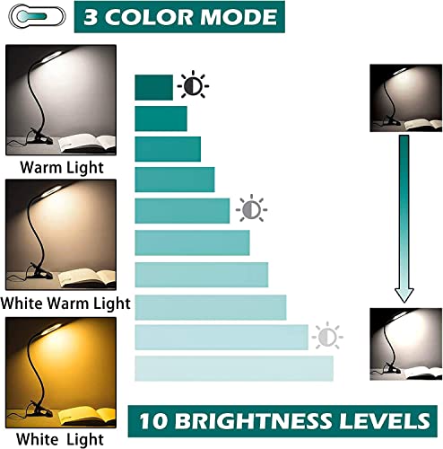 48 LED Clip-on Desk Lamp with Flexible Gooseneck