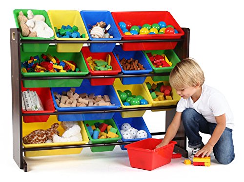Walnut Toy Storage Organizer for Toddlers