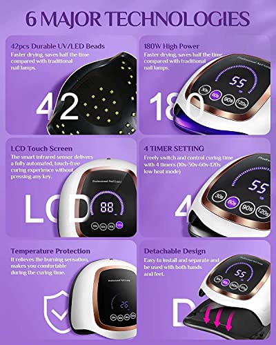 168W UV LED Nail Lamp for Home & Salon
